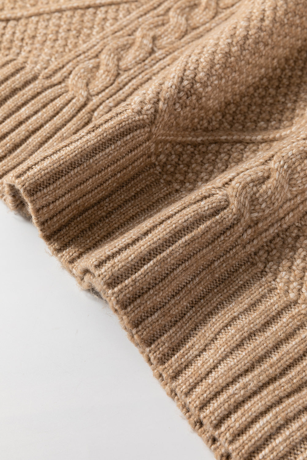 Outform Black Twist Cable Knit Drop Shoulder Loose Fit Sweater Dress