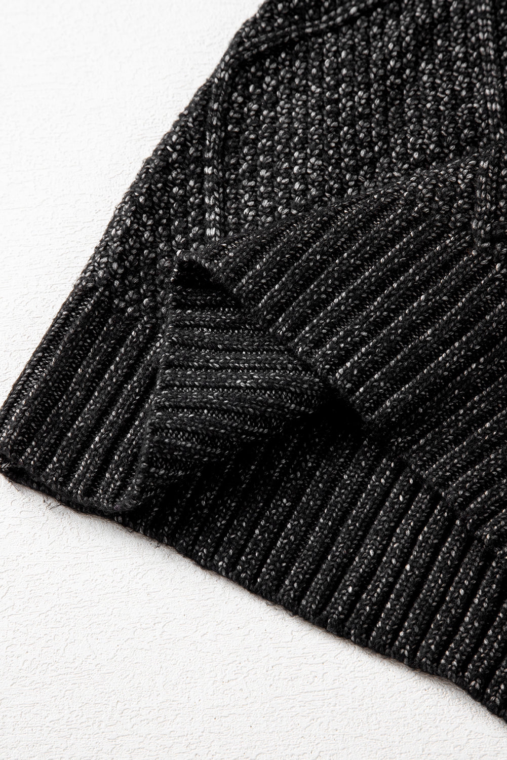 Outform Black Twist Cable Knit Drop Shoulder Loose Fit Sweater Dress