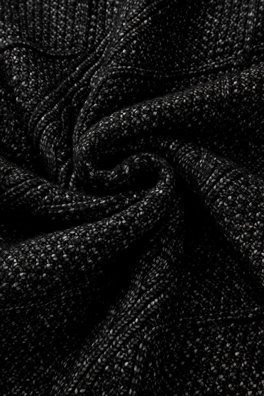 Outform Black Twist Cable Knit Drop Shoulder Loose Fit Sweater Dress