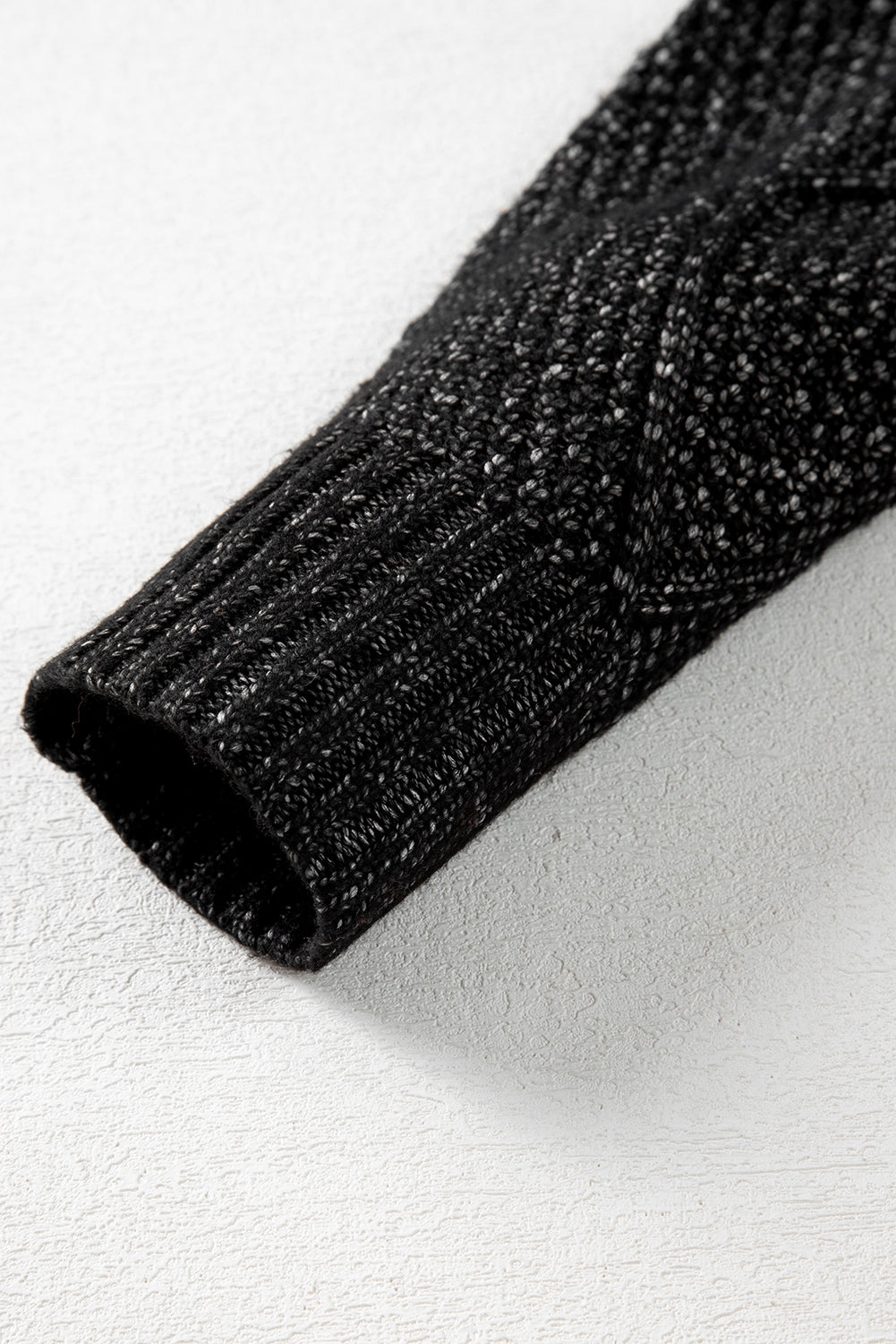 Outform Black Twist Cable Knit Drop Shoulder Loose Fit Sweater Dress