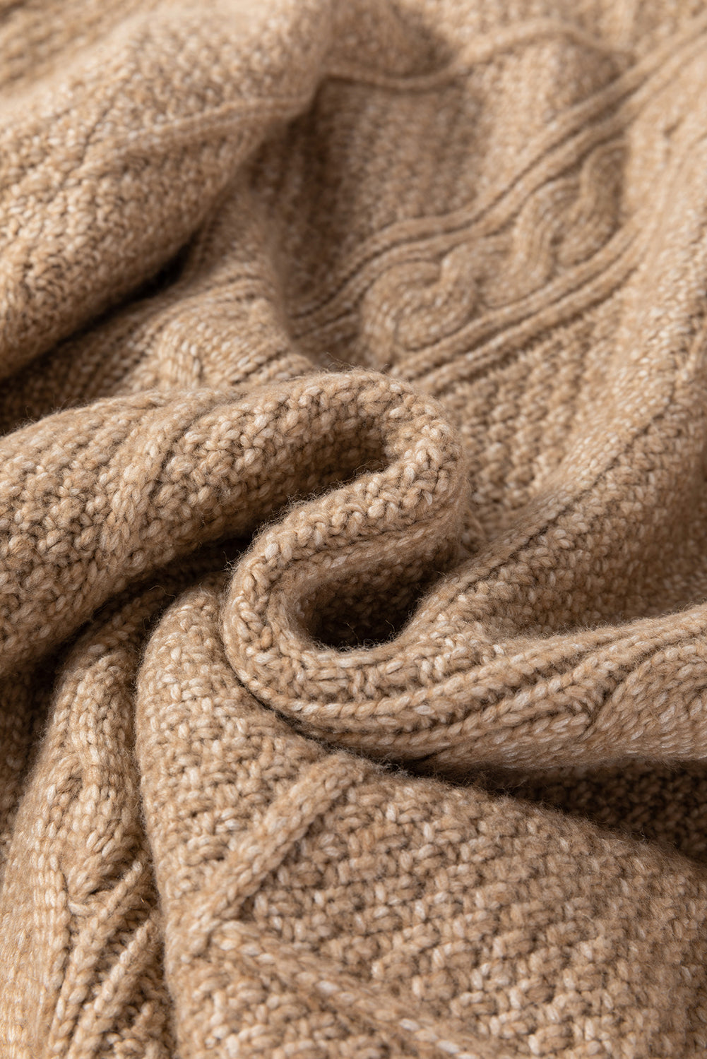 Outform Black Twist Cable Knit Drop Shoulder Loose Fit Sweater Dress